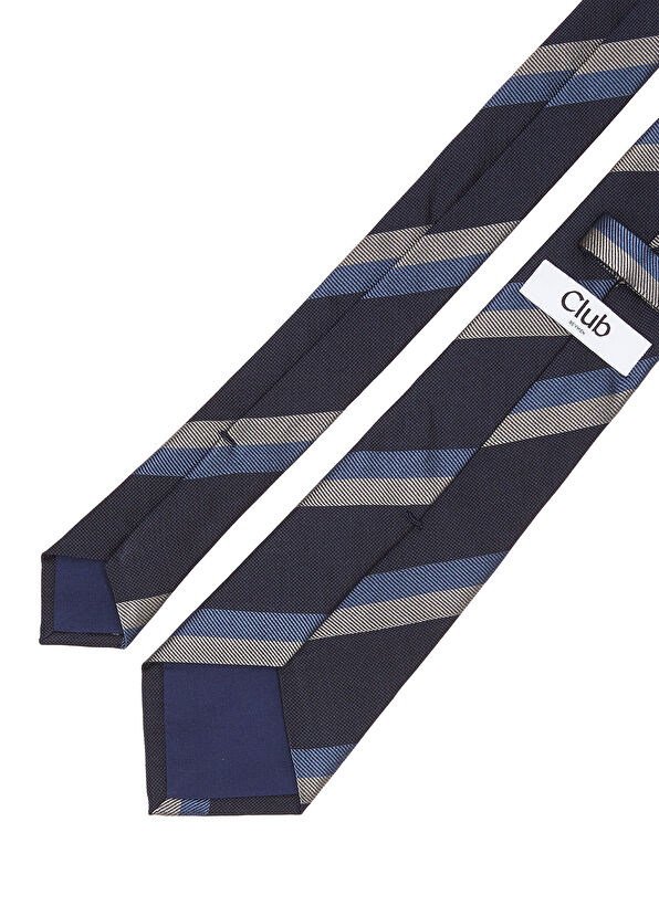 Beymen Club Navy Blue Big Striped Tie - 2