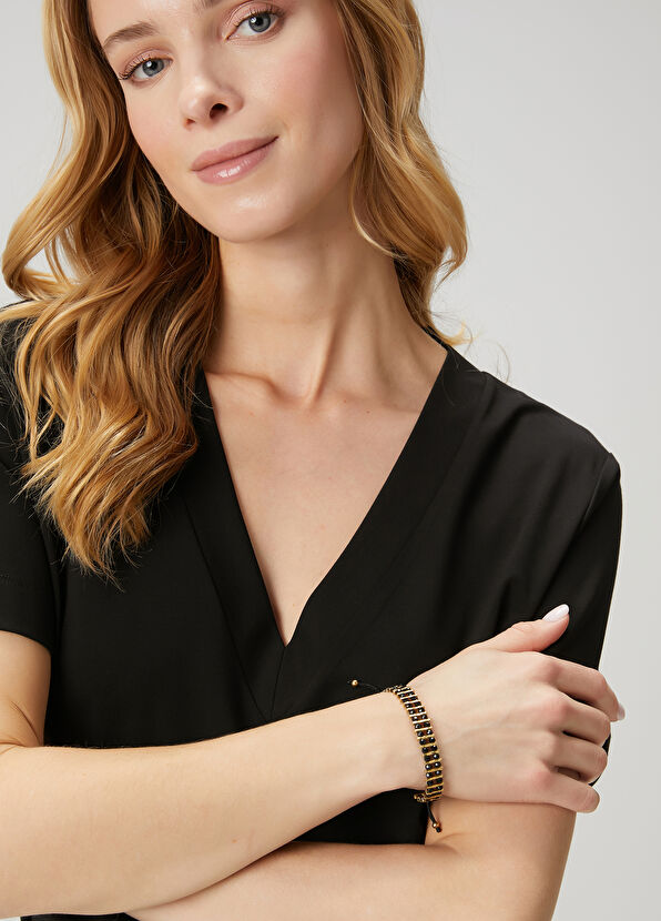 Beymen Club Black Stones Women's Drawstring Bracelet - 1