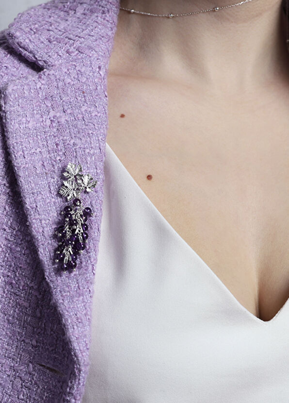 Ezra Baghaki Jewellery Üzüm Asması 925 Ayar Gümüş Kadın Broş - 2