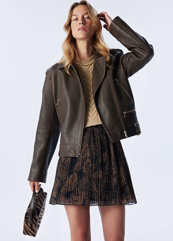 Beymen Club Kahverengi Trucker Deri Ceket - 1