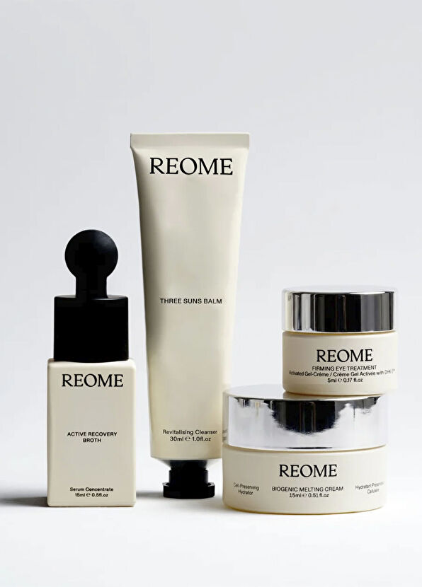 REOME Skin Evolution Canlandırıcı Yüz Temizleyici + Konsantre Serum + Sıkılaştırıcı Göz Çevresi Jel Krem + Nemlendirici Krem Cilt Bakım Seti - 3