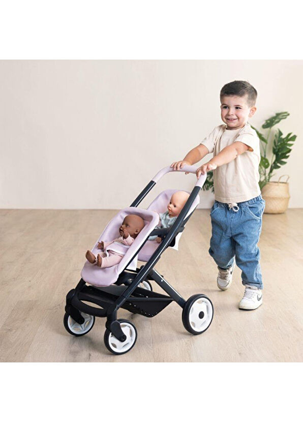 Smoby Maxi-Cosi & Quinny Pembe Oyuncak İkiz Bebek Arabası - 3