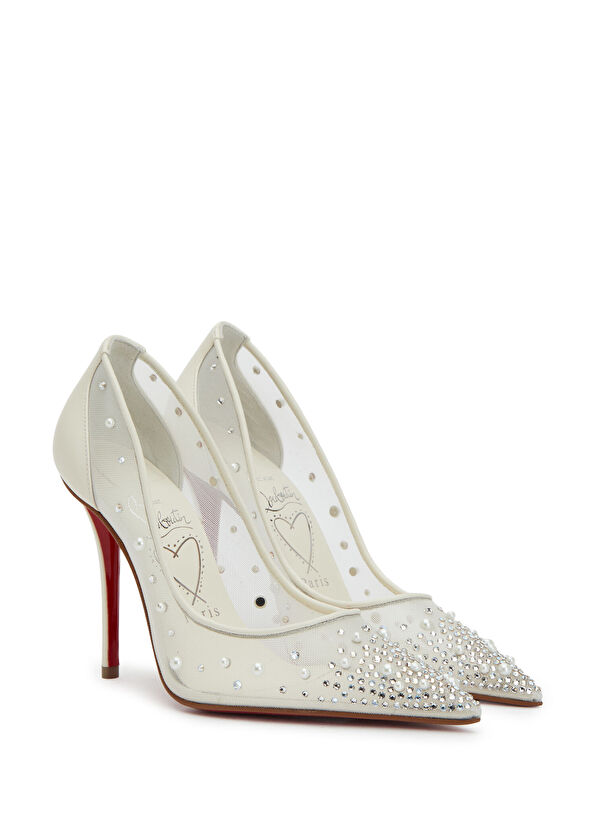 Christian Louboutin Miss Z White Evening Shoes - 2