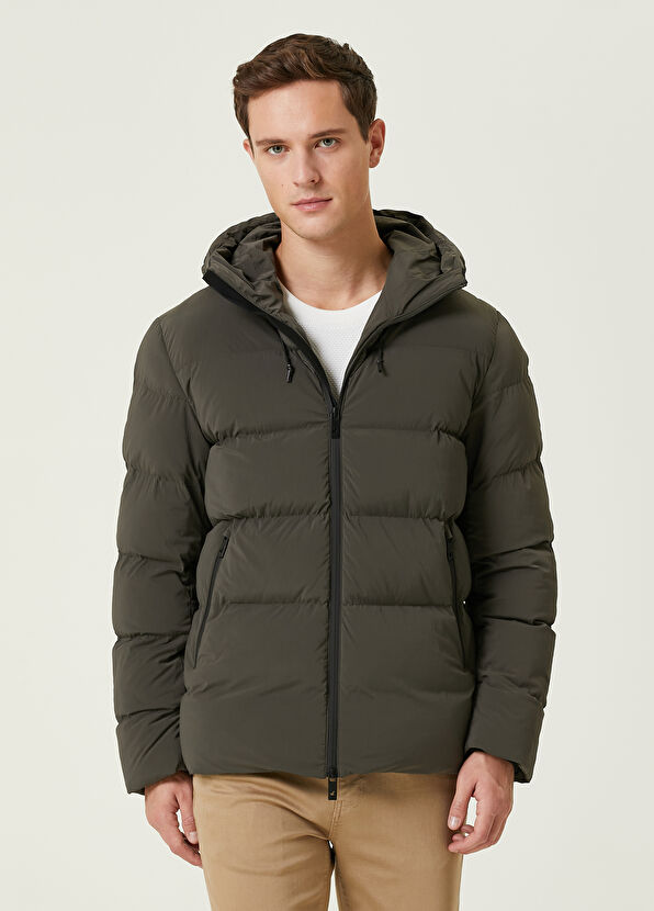 Beymen Club Haki Kapüşonlu Puff Mont - 1