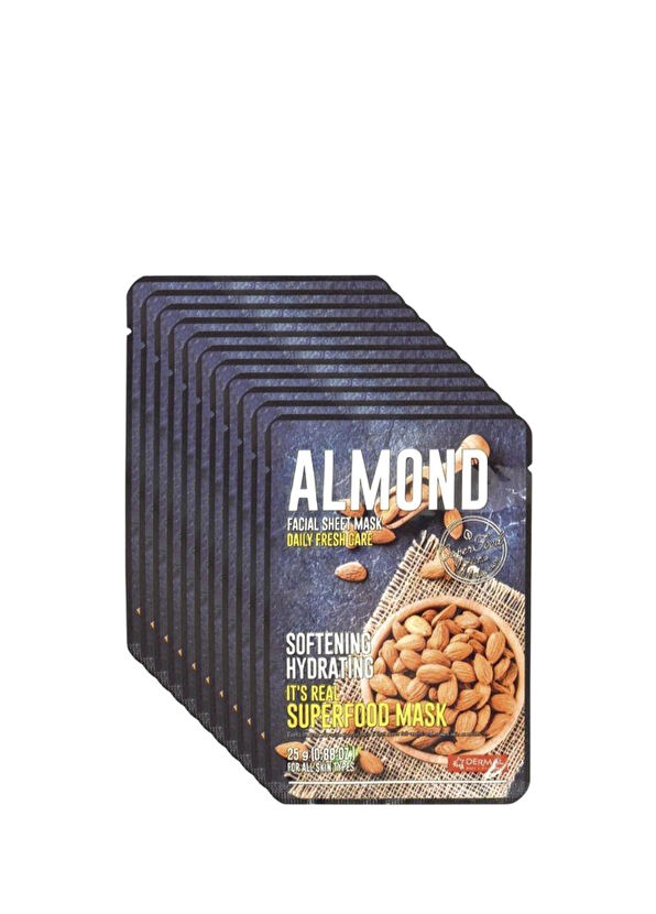Dermal Almond Nemlendici ve Yumuşatıcı Badem Yüz Maskesi 10 x 25 gr  - 1