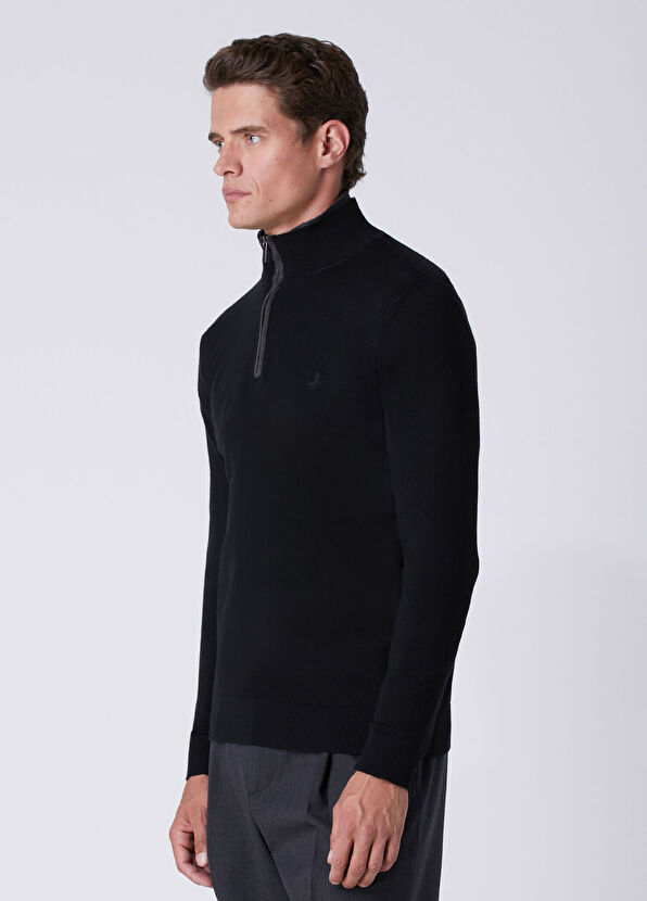 Beymen Club Black Collar Zipper Closure Sweater - 4