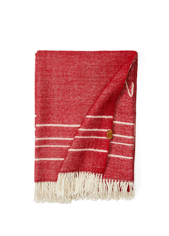 Beymen Club Kırmızı Kaz Monogram Battaniye - 1