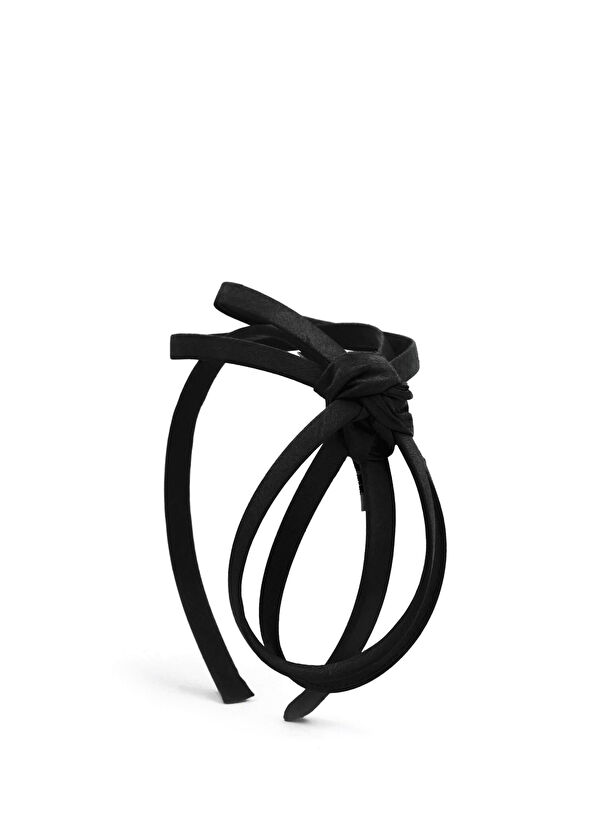 Eli Peacock Maya Black Silk Handmade Women's Hair Band - 1