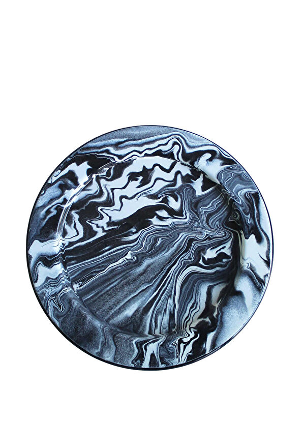 Elif Emaye Black Marble Patterned Enamel Supla - 1