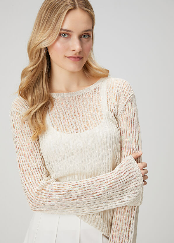 Beymen Club Açık Bej Transparan Kazak - 2