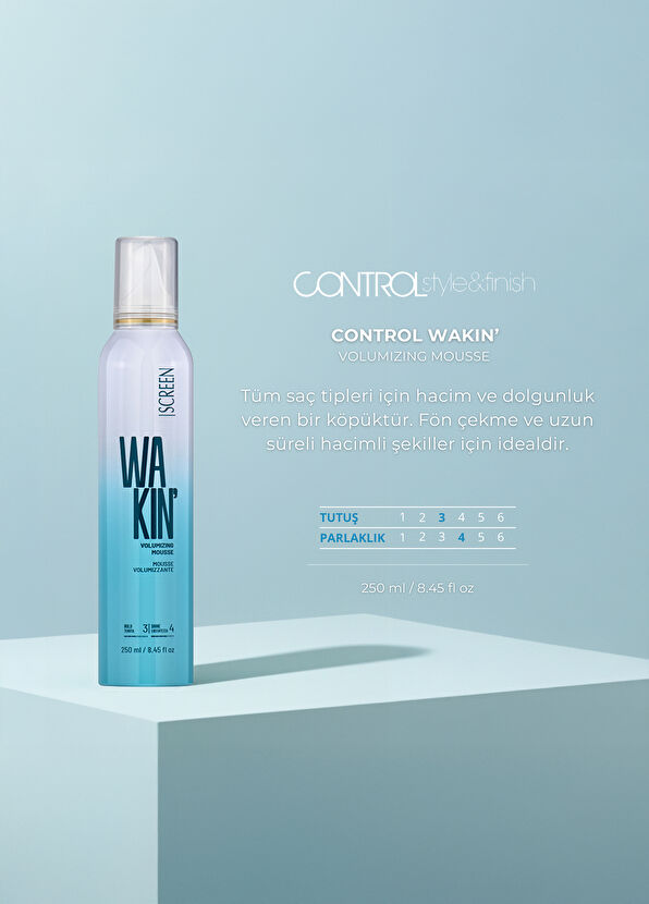Screen Hair Care Control Wakin' Volumizing Hair Styling Mousse 250 ml - 2