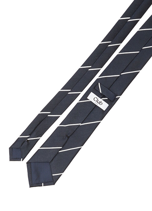 Beymen Club Navy Blue Pinstripe Silk Tie - 2