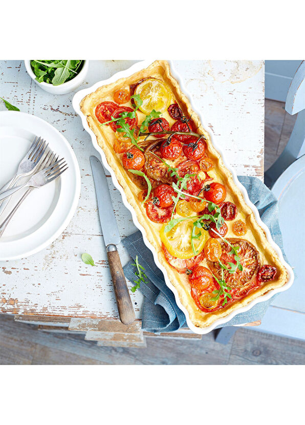 Emile Henry Ecru Ceramic Rectangular Quiche and Pie Baking Dish 36.5x15 cm - 4