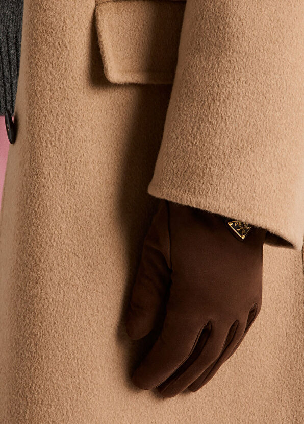 Prada Kahverengi Süet Kadın Eldiven - 2