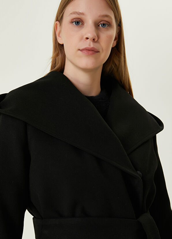 Beymen Club Siyah Kapüşonlu Palto - 4