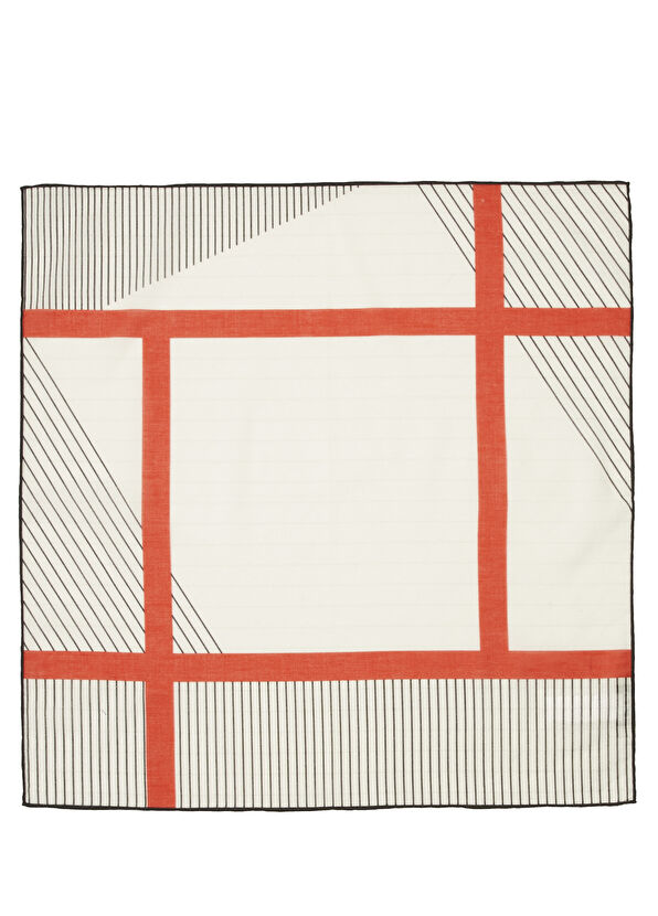 Beymen Club Ecru Striped Scarf - 2