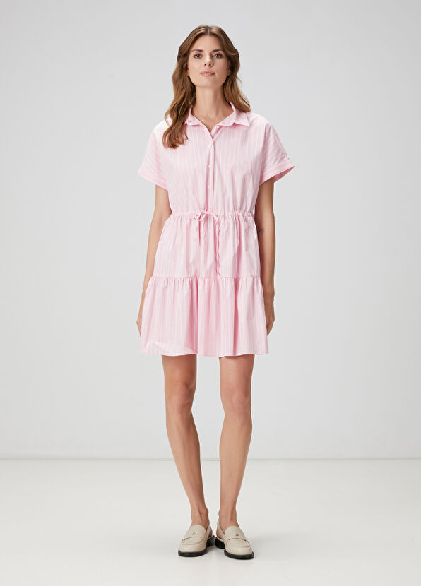 Beymen Club Pembe Çizgili Mini Elbise - 1