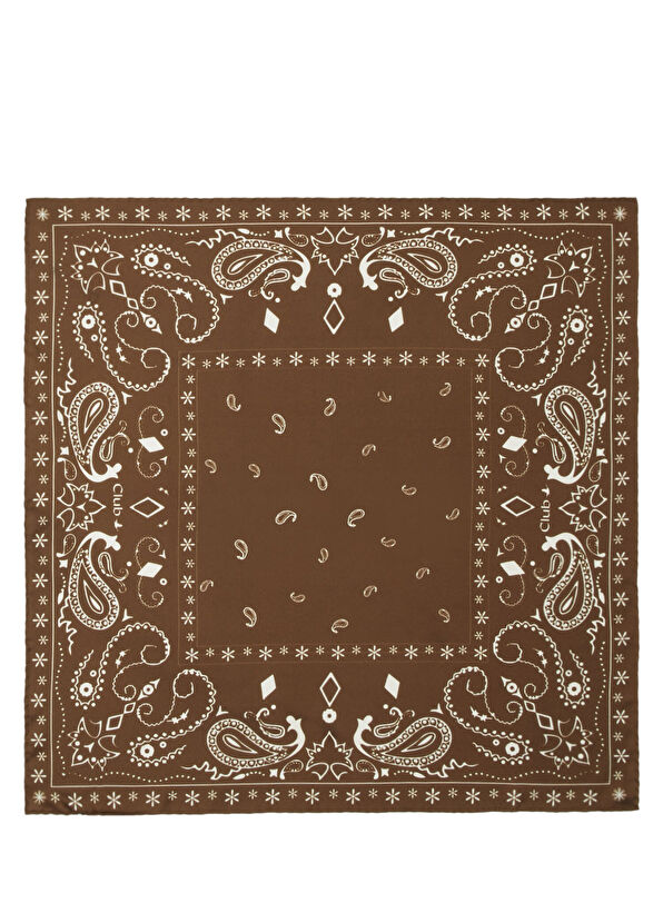Beymen Club Brown Paisley Silk Scarf - 1