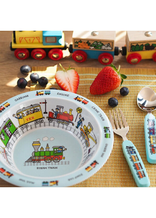 Tyrrell Katz Trains Melamin Çocuk Mama Kasesi - 2