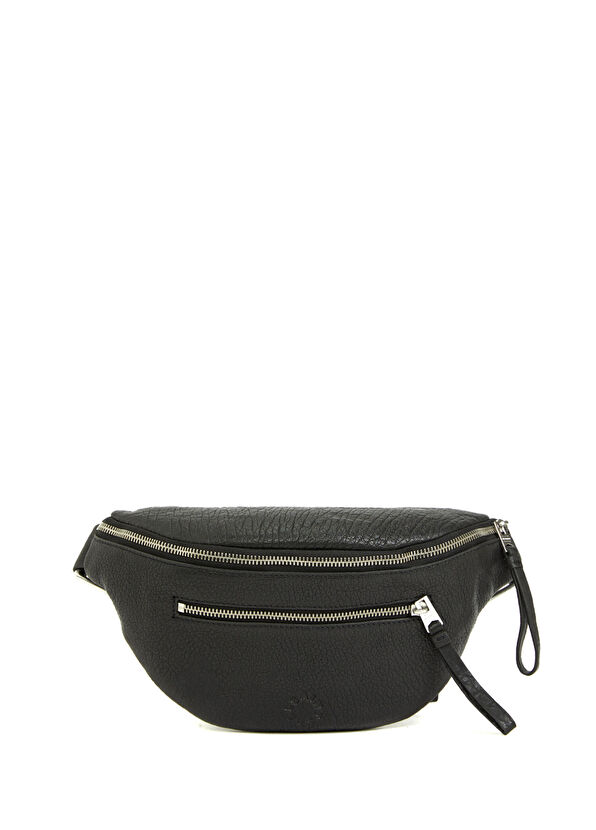 AllSaints Siyah Erkek Deri Bel Çantası - 1