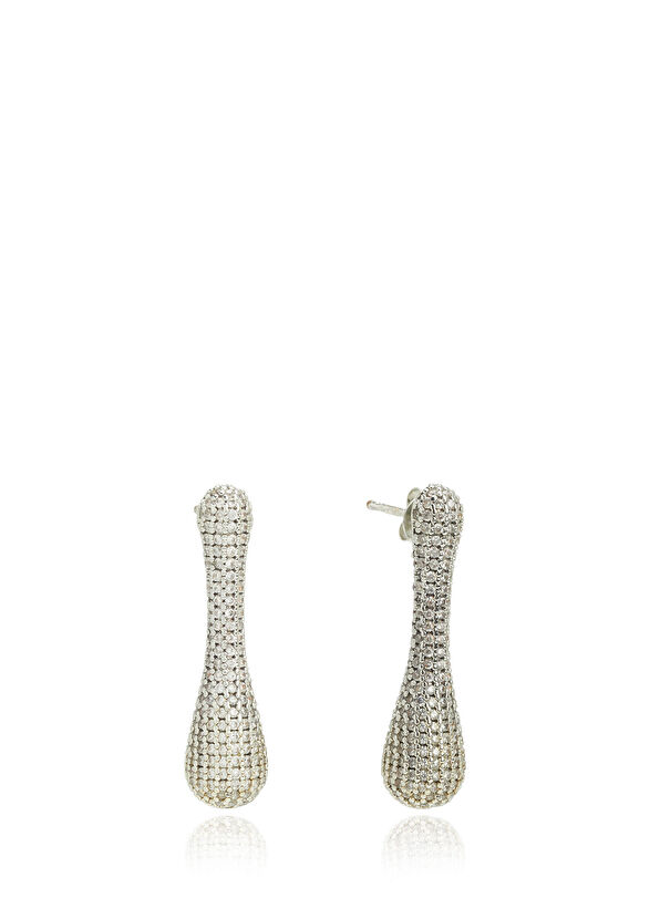 Beymen Club Silver Zirkon Damla Kadın Küpe - 2