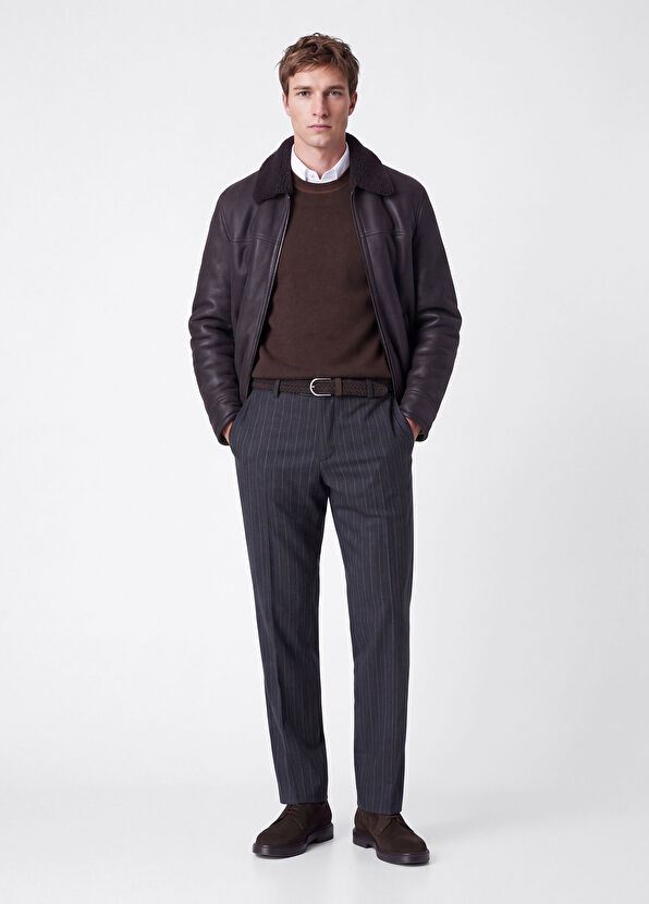 Beymen Club Brown Decorative Stitched Wool Sweater - 2