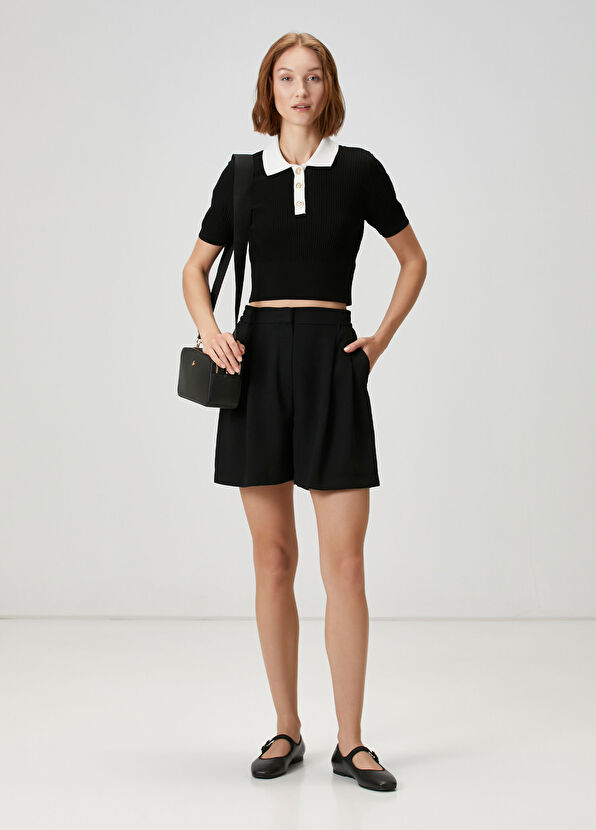 Beymen Club Black Pleated Shorts - 1