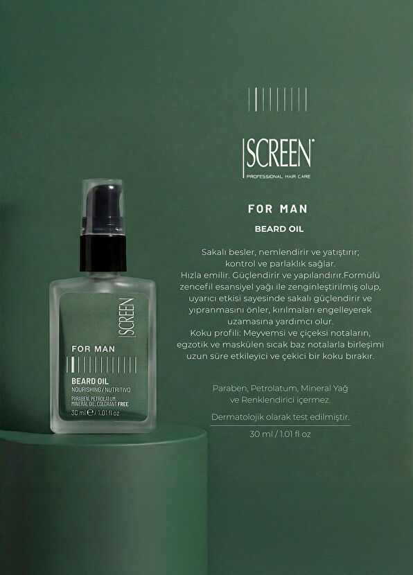 Screen Hair Care For Man Nemlendirici Sakal Yağı 30 ml - 2
