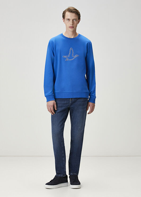Beymen Club Saks Kontrast Kaz Nakışlı Sweatshirt - 2