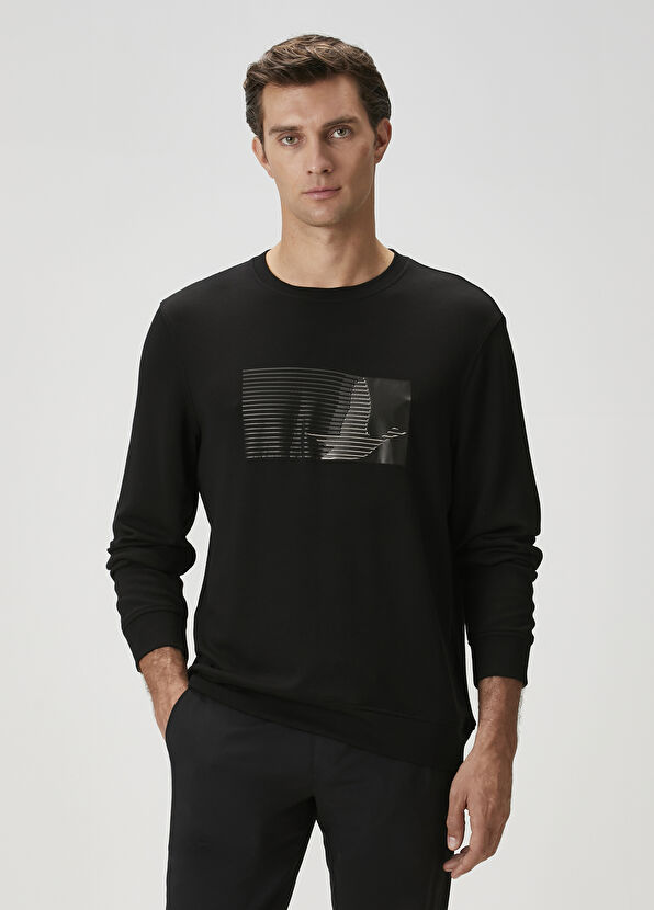Beymen Club Siyah Kaz Logolu Sweatshirt - 1