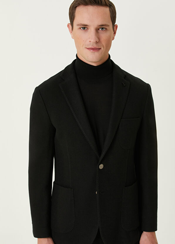 Beymen Club Black Stitching Detail Blazer - 2