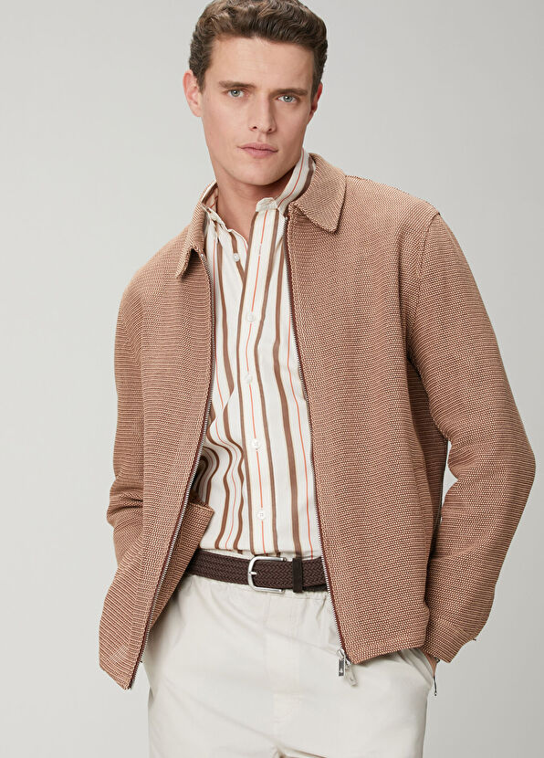 Beymen Club Kahverengi Pudra Örgü Görünümlü Ceket - 2