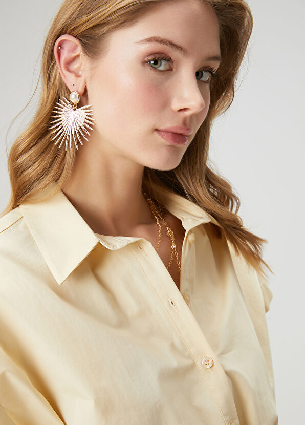 Beymen Club Gold Pearl Detailed Earrings - 1