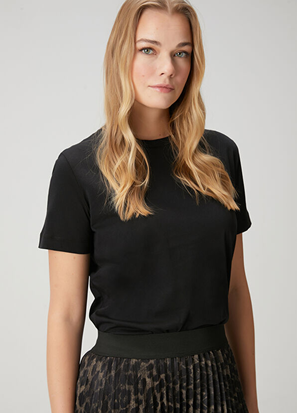 Beymen Club Siyah Logo Detaylı Basic T-shirt - 2