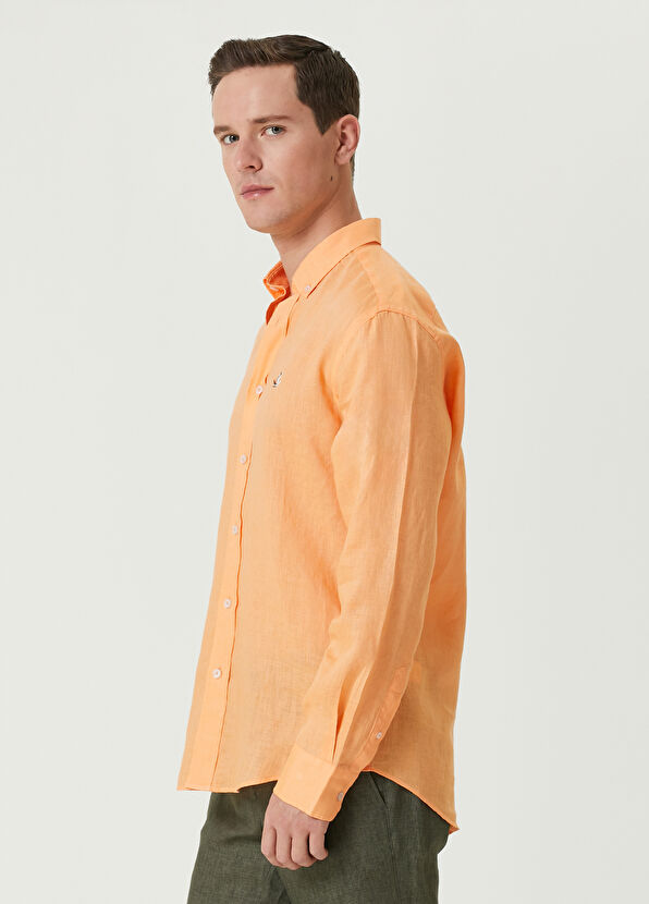 Beymen Club Comfort Fit Somon Keten Gömlek - 4