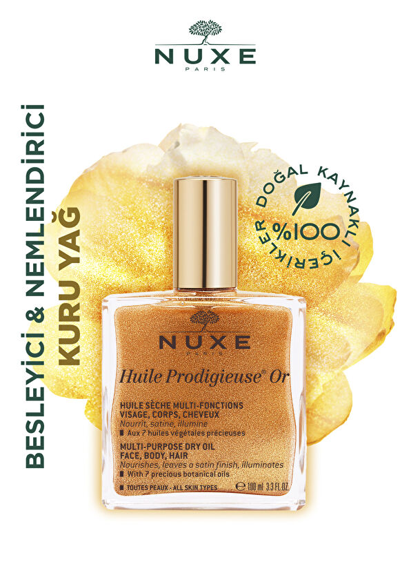 Nuxe Gold Glitter Face Body Hair Multi-Purpose Dry Oil 100 ml - 2