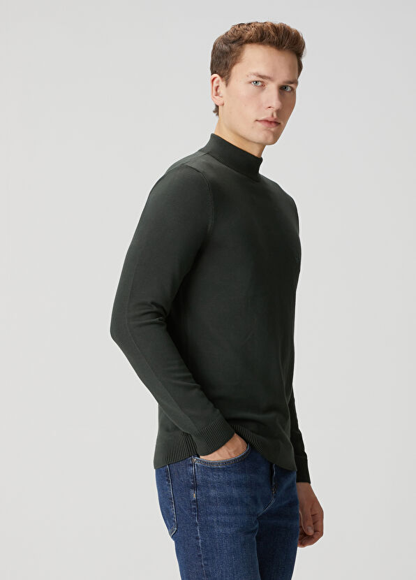 Beymen Club Haki Yarım Balıkçı Yaka Kazak - 2