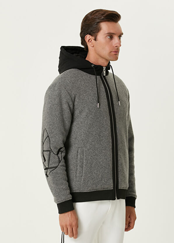 Beymen Club Grey Hooded Flannel Wool Coat - 4