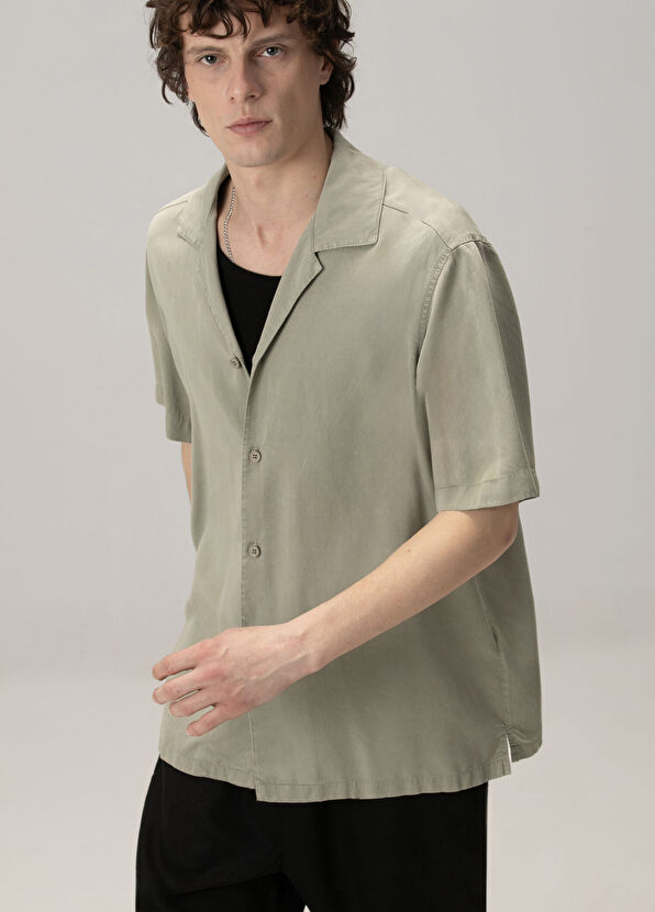 Academia Green Washed Short Sleeved Shirt - 2