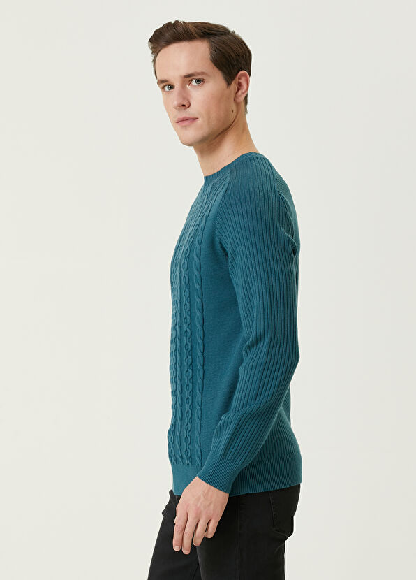 Beymen Club Oil Fine Knit Textured Sweater - 4