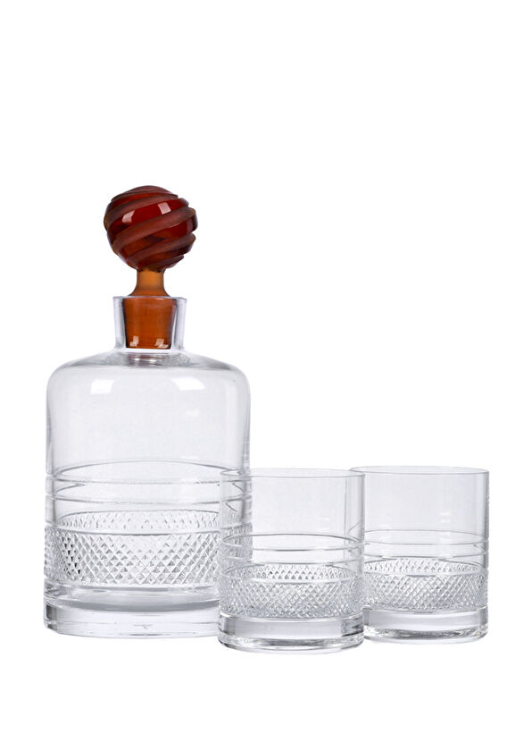 Beycam Liberty Crystal Glass Whiskey Bottle and Set of 2 Glasses - 1