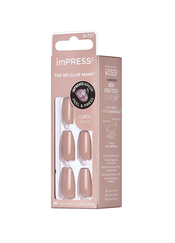 Impress Color Nude Tile Self-Adhesive Long Fake Nail - 3