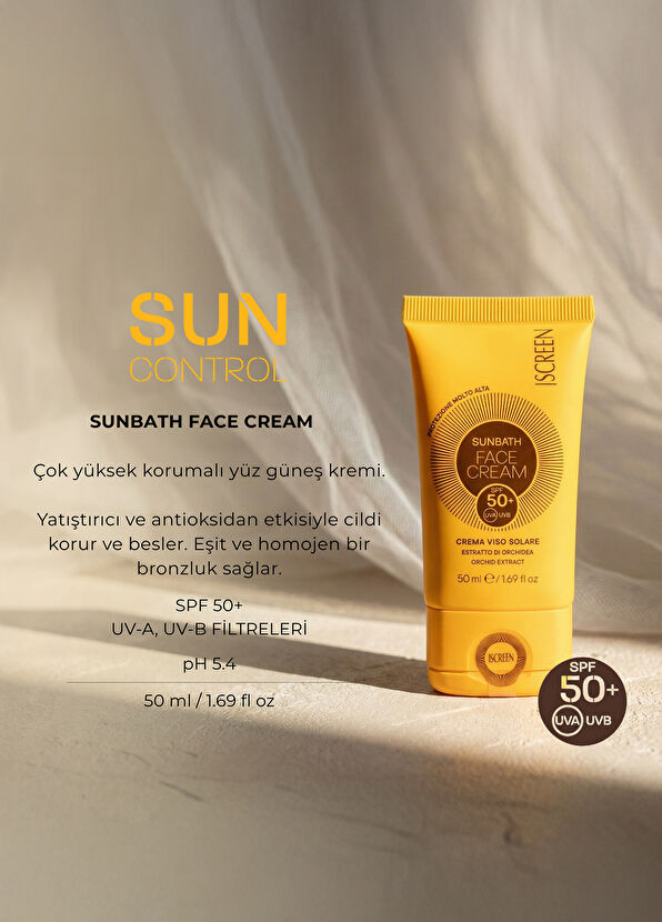 Screen Hair Care Sunbath Face Cream SPF50+ Nourishing Soothing Sunscreen 50 ml - 2