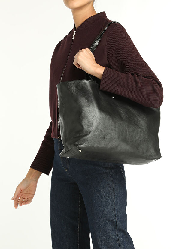 Beymen Club Siyah Kadın Deri Alışveriş Çantası - 2