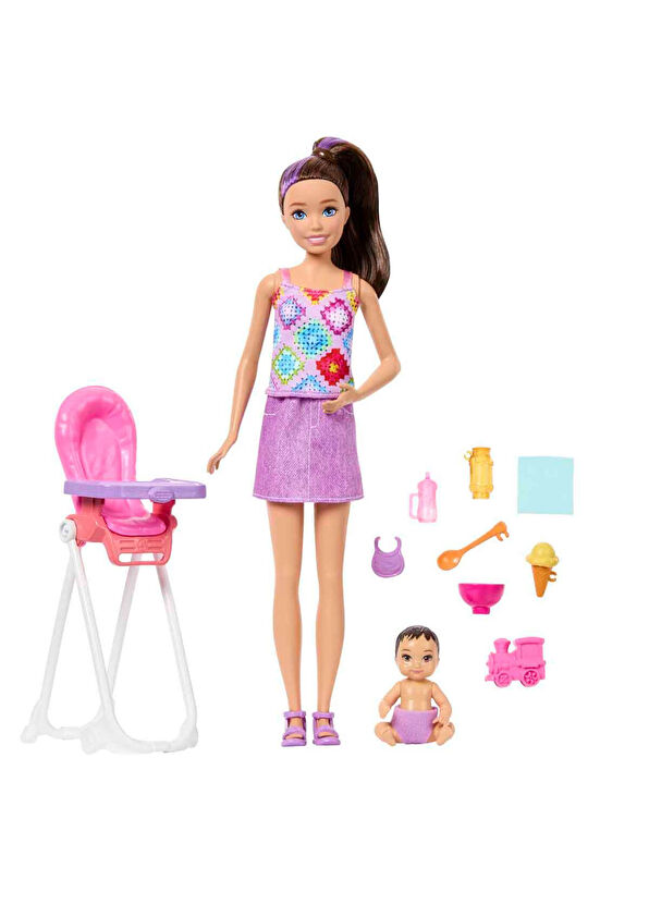Barbie Bebek Bakıcısı Skipper Mama Sandalyeli Oyun Seti JJB44 - 2