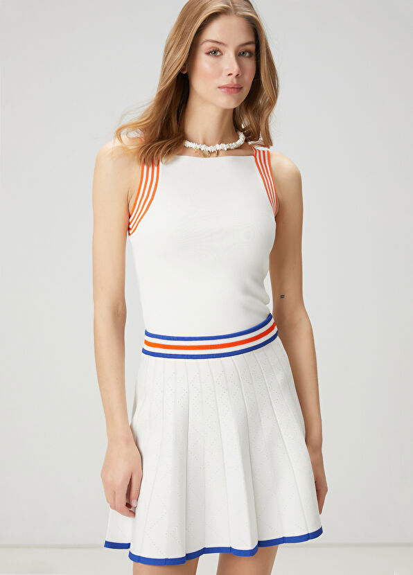 Beymen Club White Line Detailed Mini Skirt - 2