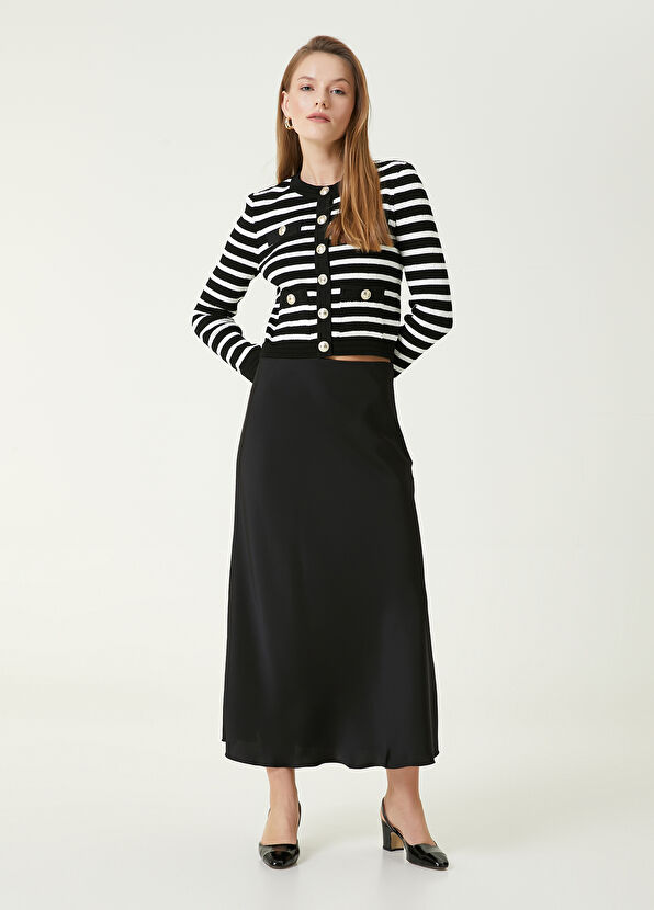 Black Long Satin Skirt Beymen Club Black Long Satin Skirt - 1