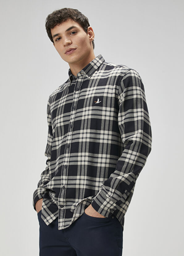 Beymen Club Lacivert Ekose Desenli Gömlek - 2