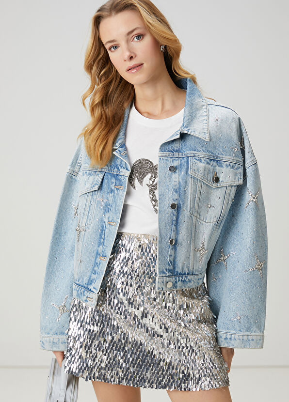 Beymen Club Blue Embroidered Denim Jacket - 1