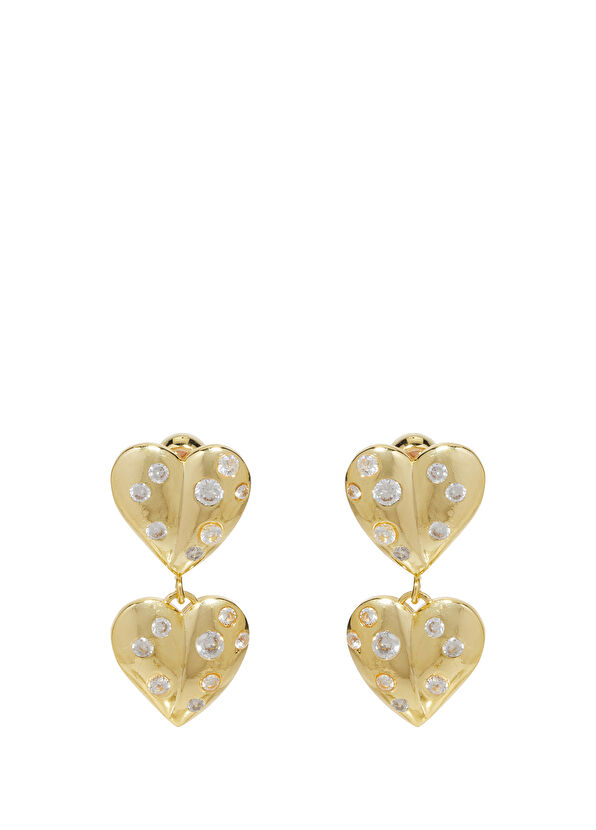 Beymen Club Zirkon Taşlı Kalp Detaylı Kadın Küpe - 2